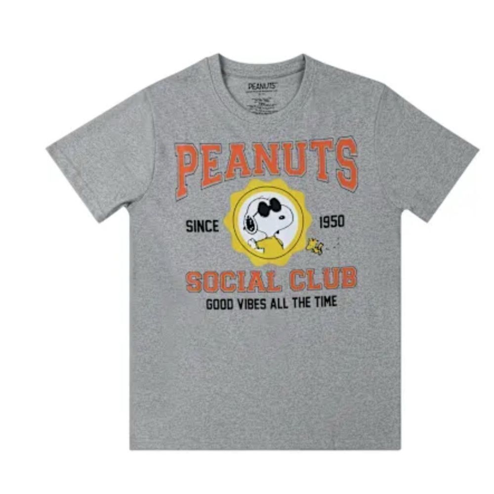 Peanuts Social Club Tee Grey Large NWT